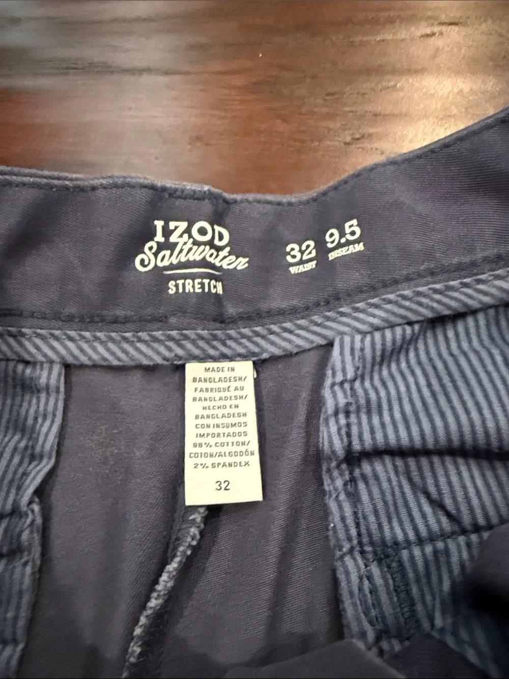 Izod Navy Flat-Front Cotton Chino Shorts